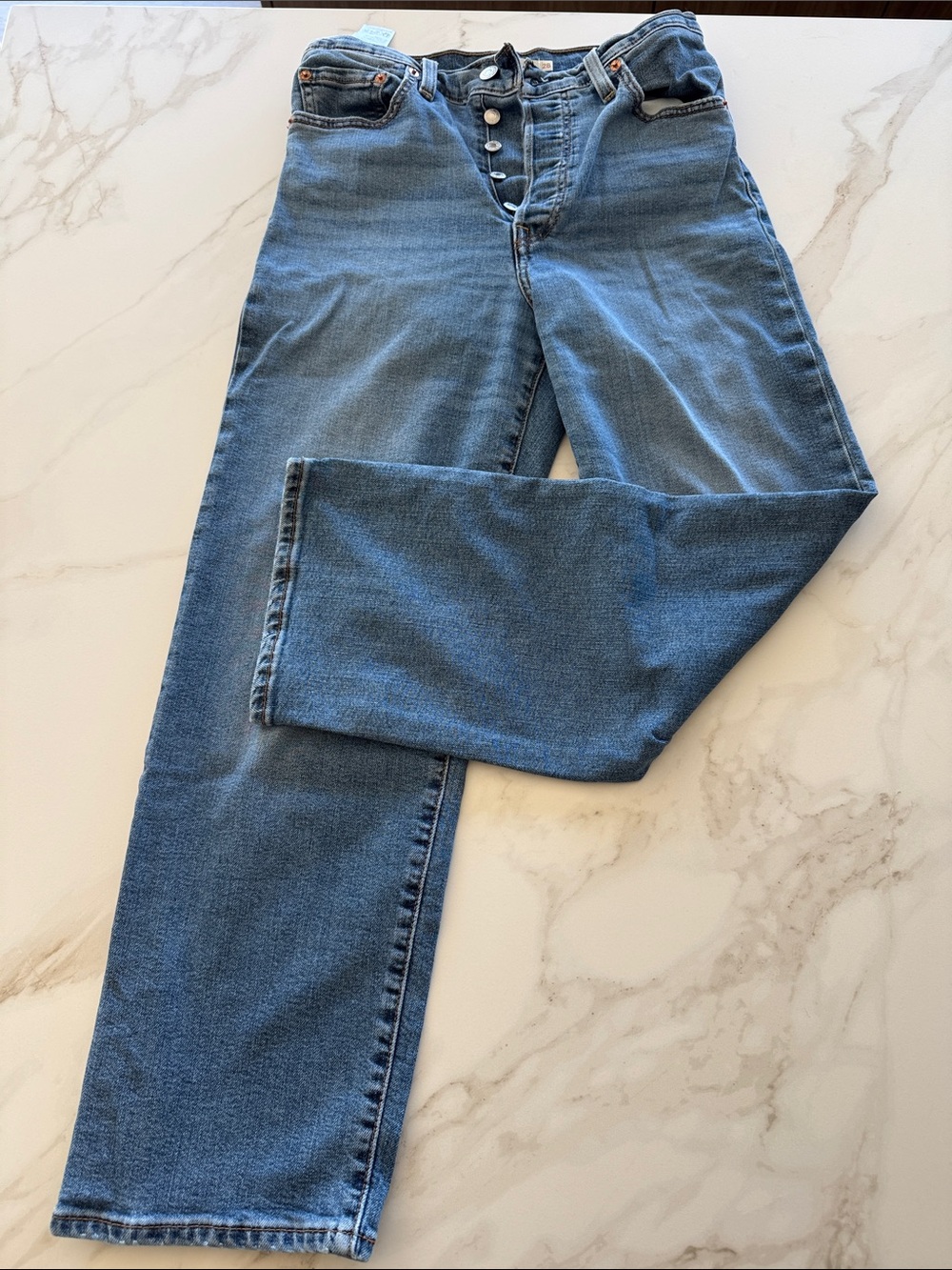 Levi's Blue Ankle-Length Cropped Jeans